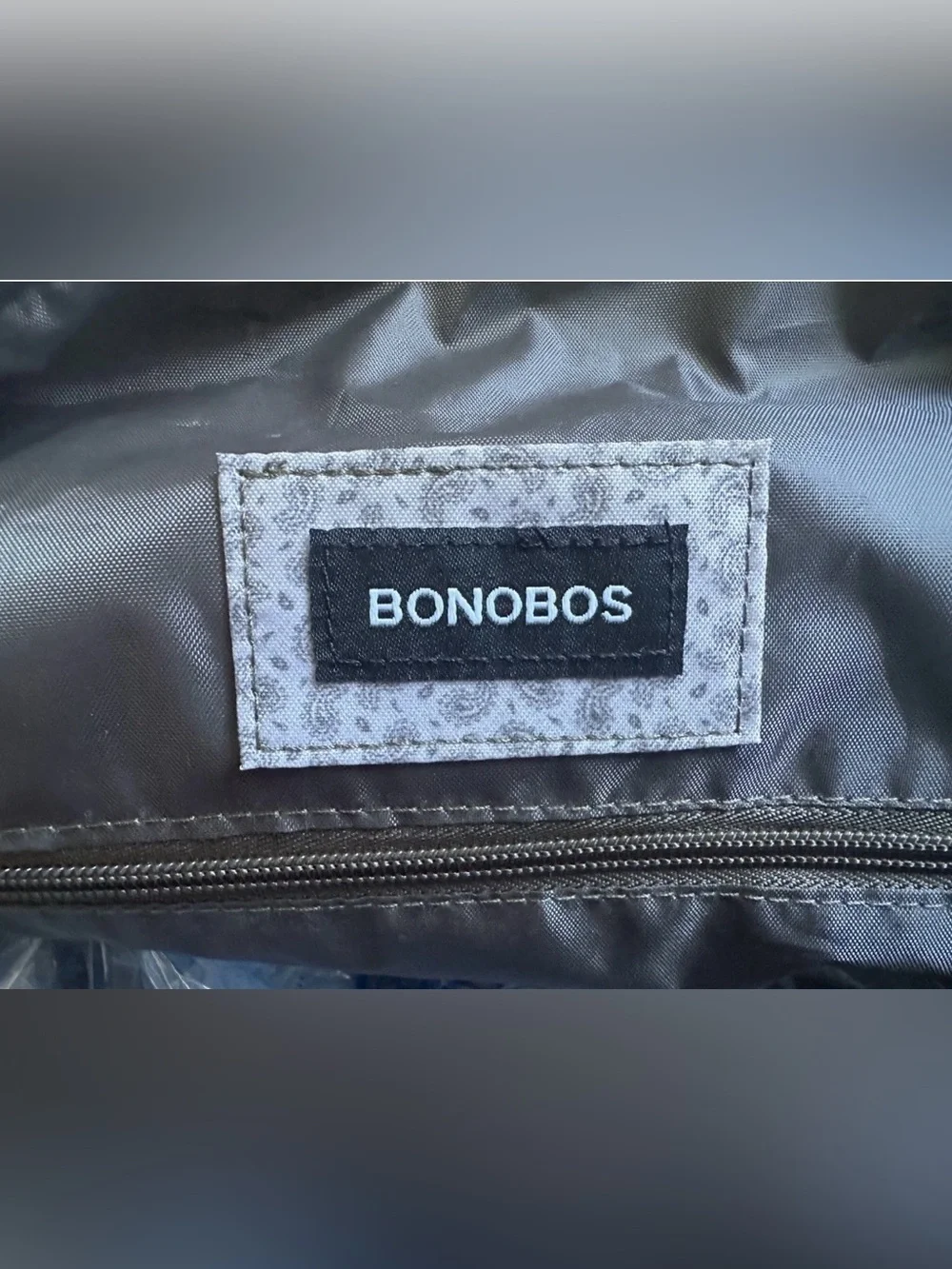 Bonobos Ballistic Nylon Duffle Bag in Olive•Leather Accents•Adjustable Strap•NWT